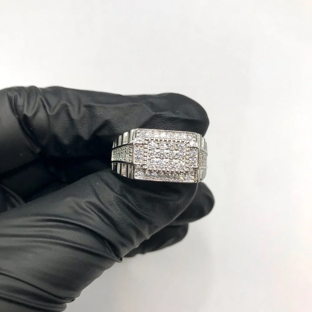 925 Sterling Silver 2.00CTW MOISSANITE Pave Men’s Ring Size 10,11 or 12